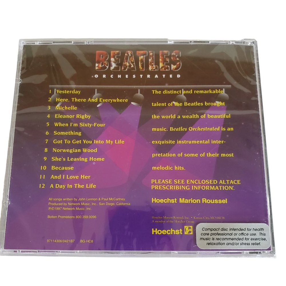 Beatles Orchestrated CD Music Recommended for Exercise Stress Relief Relaxation - Picture 2 of 3